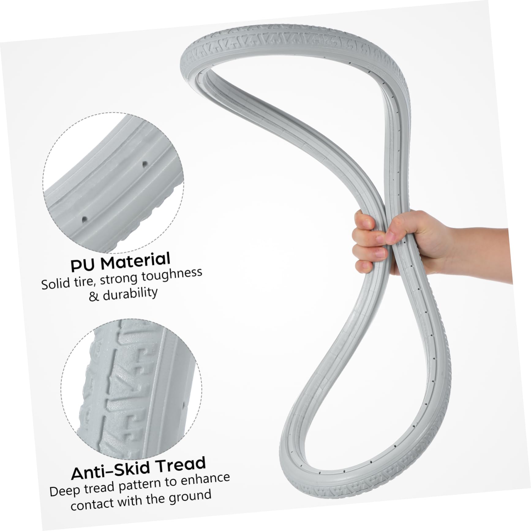 Elastischer Rollstuhlreifen aus Pu Ersatzteil für Rollstuhl Vollrad Ersatz ohne Aufpumpen Passend für 24 Zoll Robust und Langlebig | Ersatzreifen für Rollstuhlräder, Solides Design mit Pu Ausführung, Langlebiges Zubehör für 24-zoll Räder