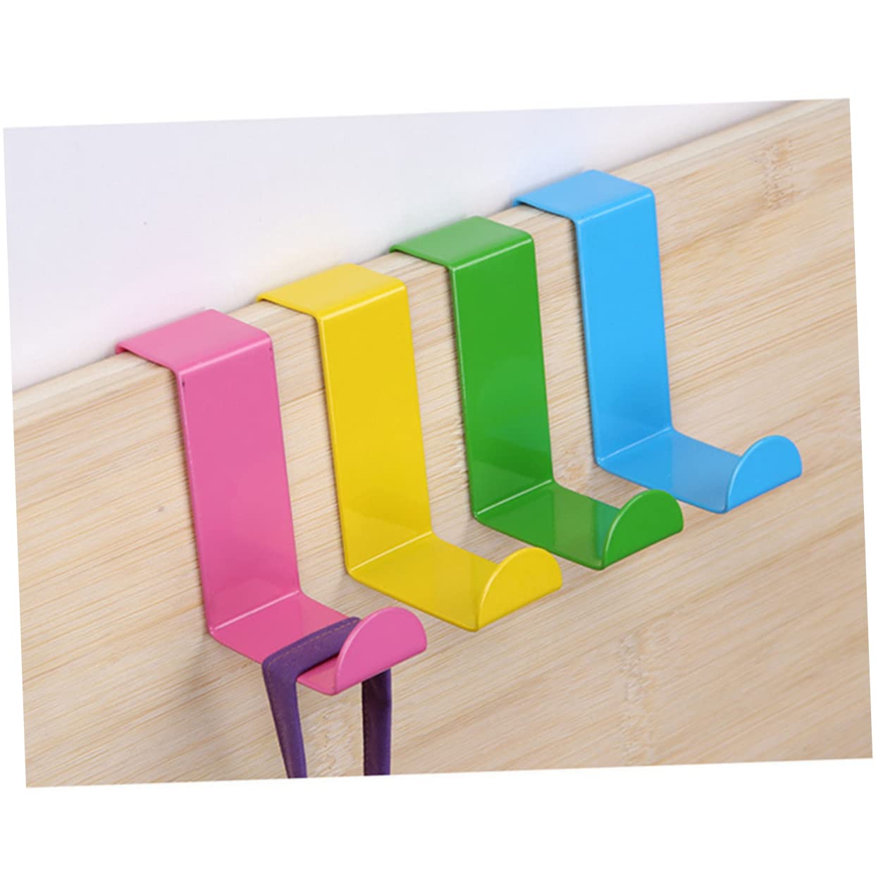 STOBAZA Stainless Steel Door Hooks Single Colorful Hat Hangers for Install Kitchen Bedroom Accessory