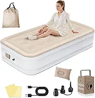 Colchão Inflável de ar Queen Individual High,190cm×95cm×40cm, 2025 NEW Actualizar a Qualidade, com Bomba Rápida Inflação/Deflação, Terno Comfort, Camping, Viagem, Portátil Impermeável
