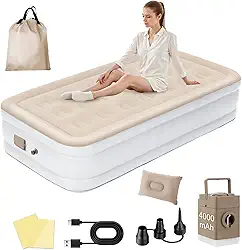 Colchão Inflável de ar Queen Individual High,190cm×95cm×40cm, 2025 NEW Actualizar a Qualidade, com Bomba Rápida Inflação/Deflação, Terno Comfort, Camping, Viagem, Portátil Impermeável