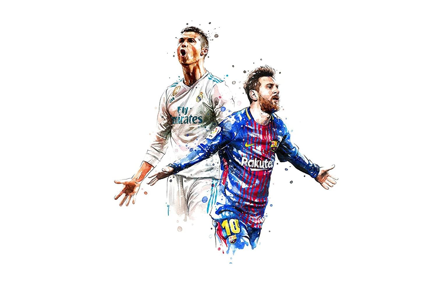 Akki Wold Ronaldo with Messi Wall Sticker for Kids Room, Pooja Room, Living Room (Multicolor, Size-61Cm X 61Cm) (B0C7CSBK6V) Amazon Price History, Amazon Price Tracker