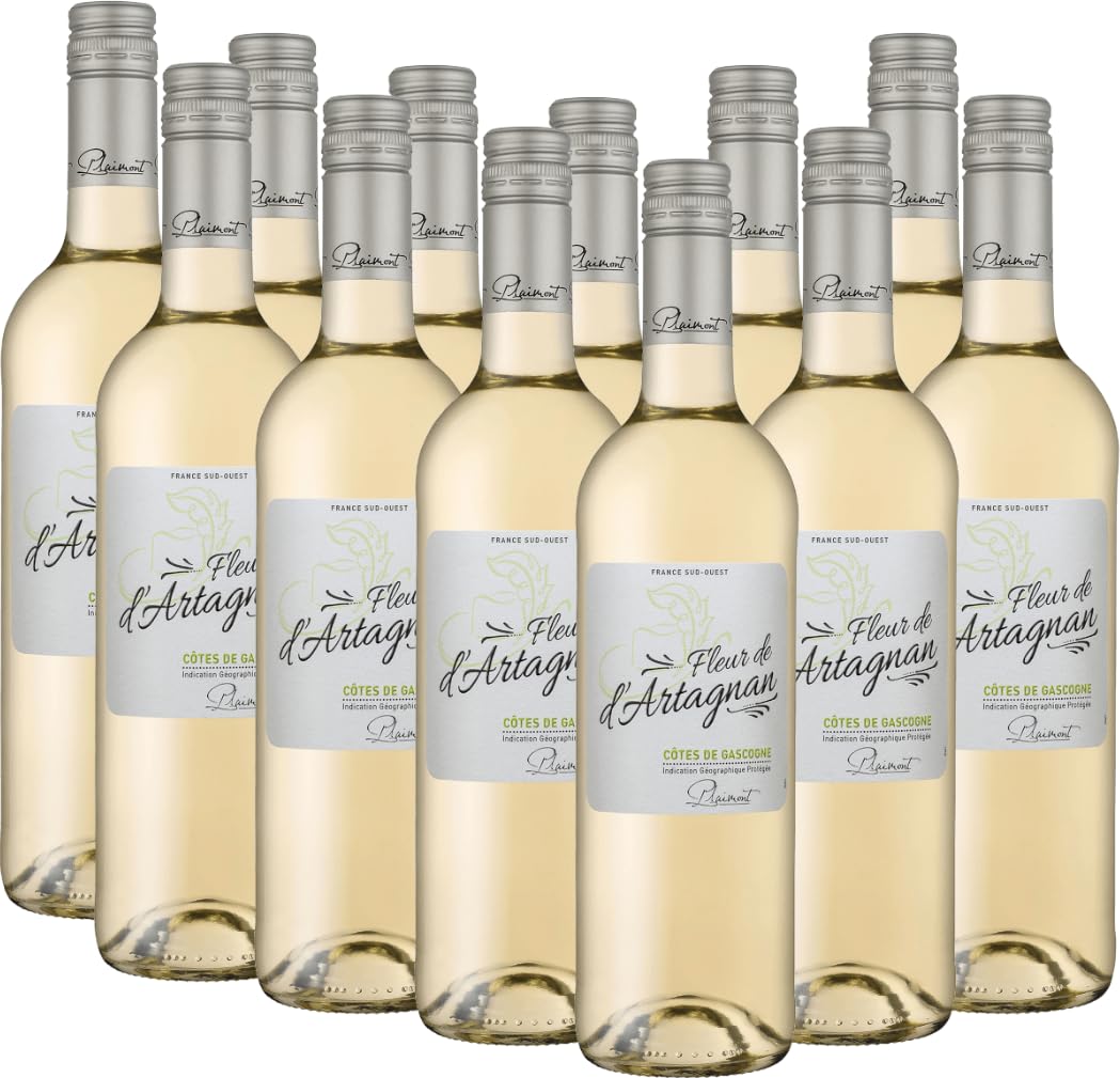Fleur de d'Artagnan Blanc Côtes de Gascogne Plaimont VINELLO Weinpaket (12 x 0,75l) inkl. VINELLO.weinausgießer