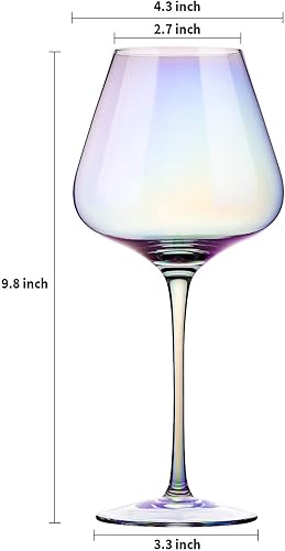 Miniatura 5 de Copas de vino tinto de cristal, 23 oz. Tazón grande, cristalería de tallo largo, para degustación de vino, regalos de cumpleaños, aniversario o boda