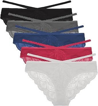 Lace Panties for Women Seamless Bikini Panties Lace Underwear Pack of 5