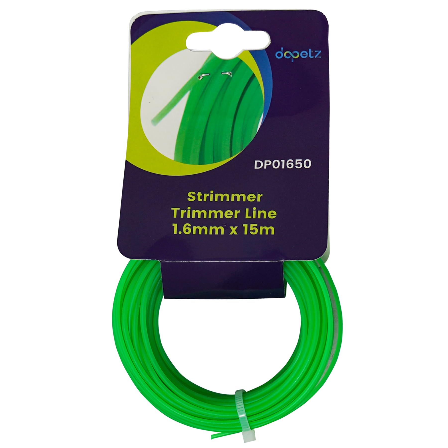 Dapetz ® 15m 1.6mm Green Round Strimmer Line Wire Nylon Strimmer Cord 1.2mm 1.6mm 2mm 2,4mm 3.0mm For Grass Strimming Cable Brushcutters For Garden Weeds Flowere Beds (1.6mm x 15m)