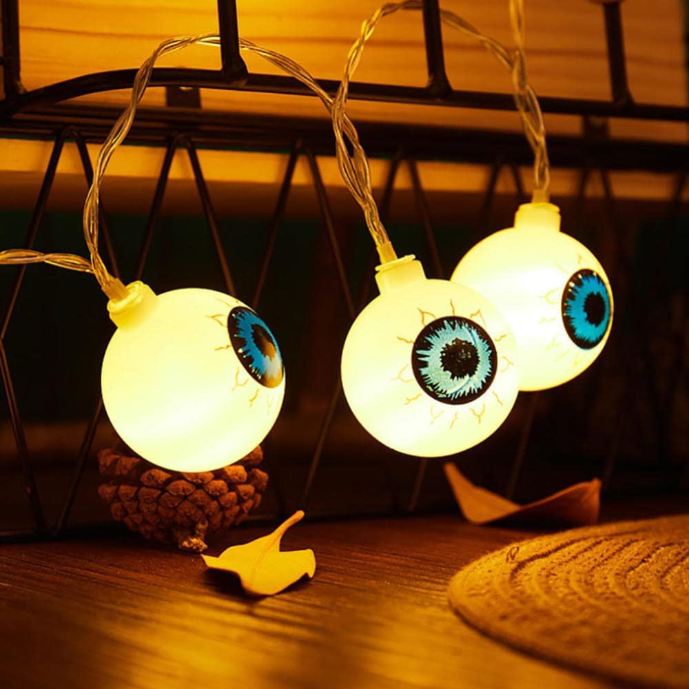 Lichterketten, Niedliche Lichterkette in Augapfelform, warmweiß(3M(9.8FT) 20LED)