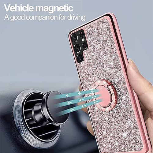 Miniatura 5 de B-wishy Funda protectora para Samsung Galaxy S23 Ultra Glitter Crystal Butterfly Heart Floral Slim TPU Luxury Bling Cute Funda protectora con