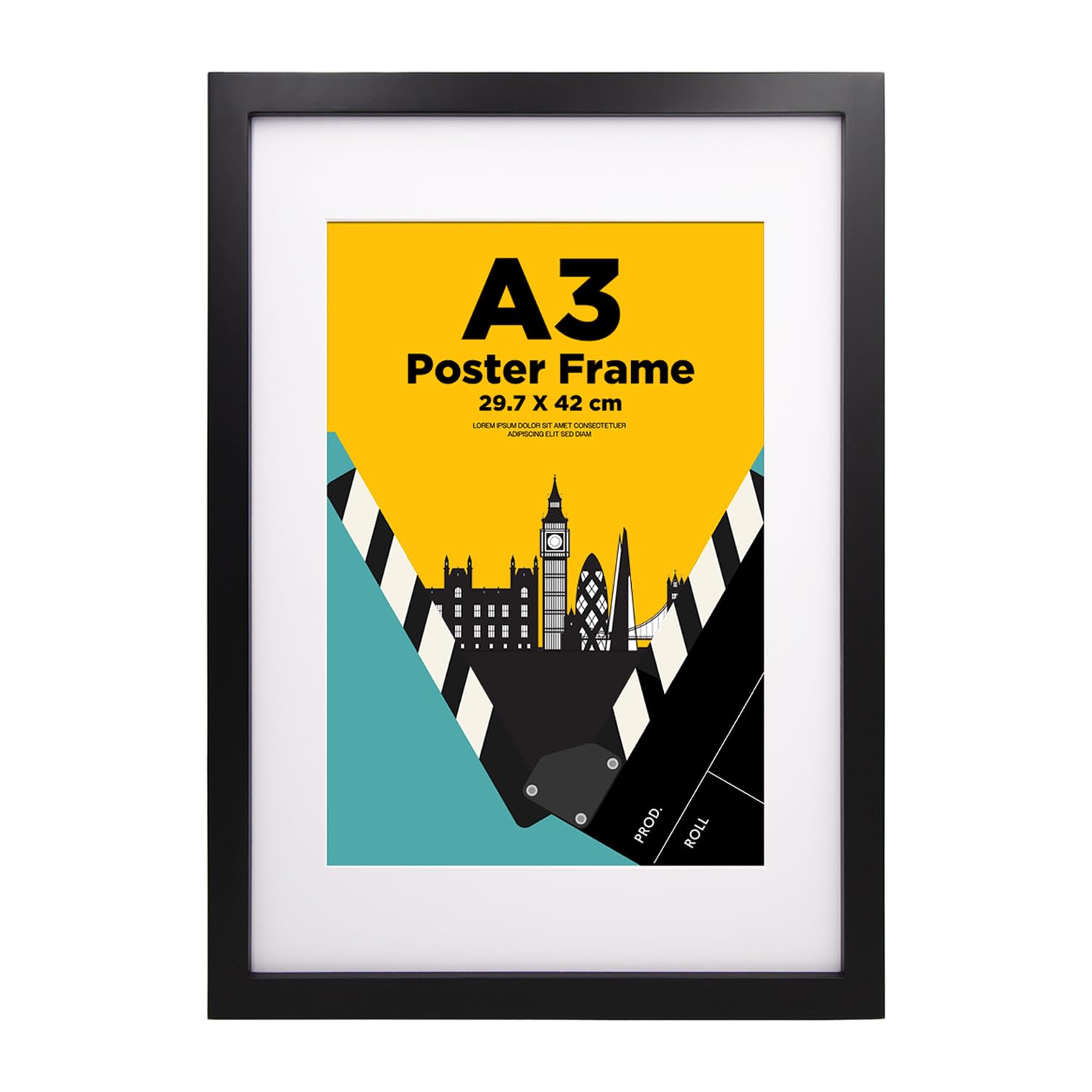 A3 Frame,100% Solid Wood with A4 Mat,A3 Picture Frame,A3 Photo Frames with Plexiglass,A3 Poster Frame for Wall Mounting,29.7x42cm Certificate Frames for Portrait,Black