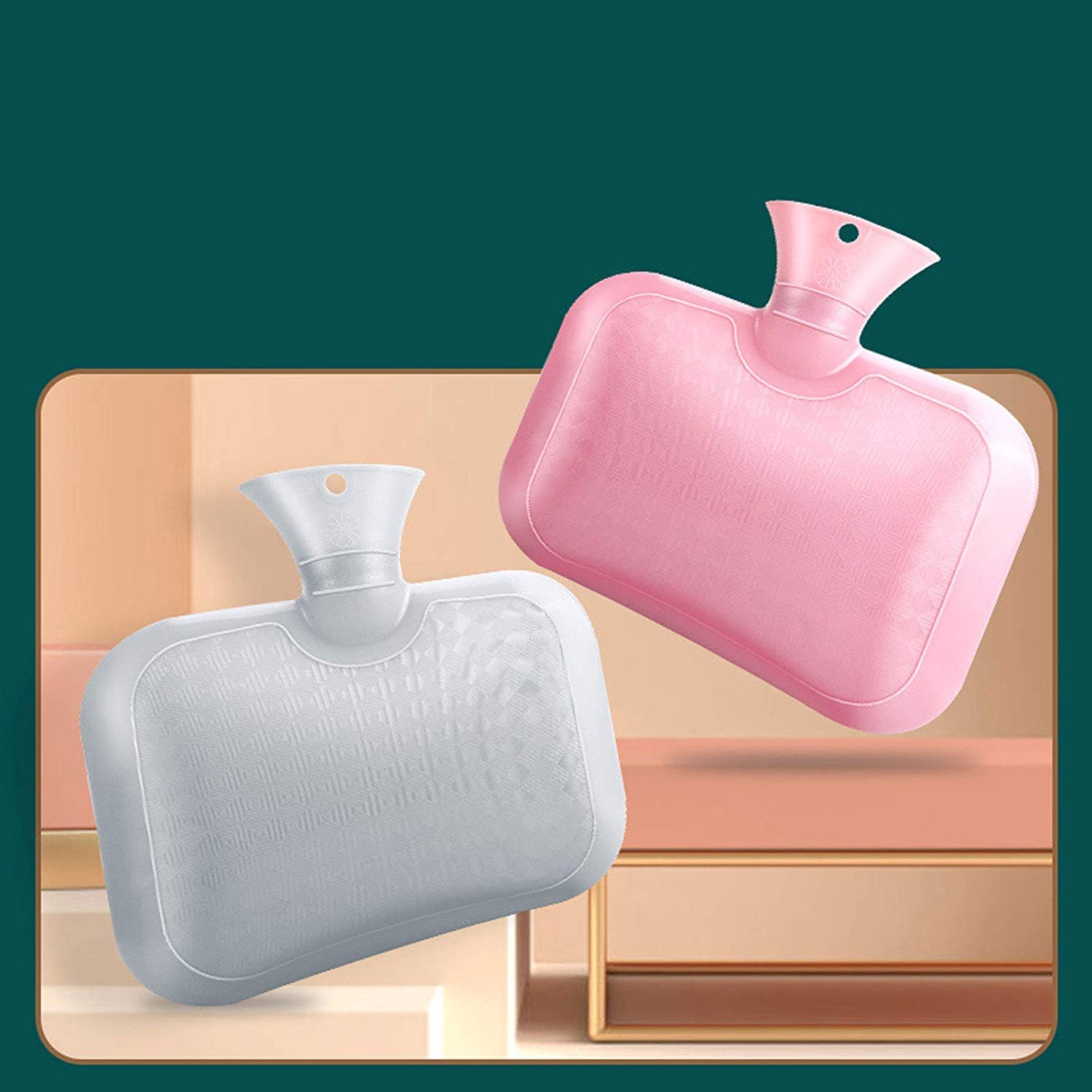 Bolsa De Agua Caliente Suave Botella De Agua Caliente, Bolsa Para Las Piernas La Cintura Del Cuello Trasero, Cama, Para Aliviar El Dolor Botella Agua Caliente Adultos(Pink)