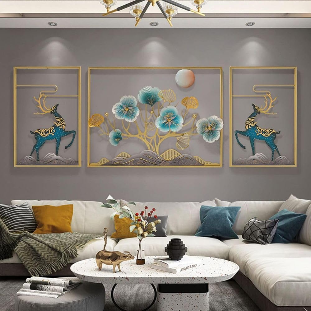 SHREE 'O' GREEN TECH - Metal Wall Art Big Wall Hanging Peacock Frame Home Decoration Modern Accent for Stylish Interiors Wall Art for Home Decor, Living Room, Bedroom & Office-image-29