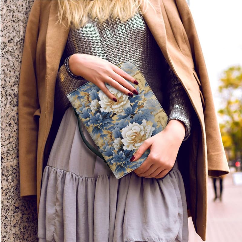 Garronmavis Boho Peony Bible Cover Flowers Painting Bible Case Floral Painting Bible Tote with Matched Leather Keychain - XL - Image 4