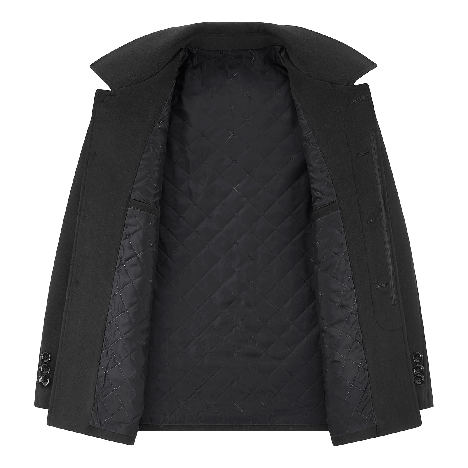 MODFUL Herren Kurzer Wollmantel Warm Wolle Lässiger Mantel Peacoat Slim Fit für Business