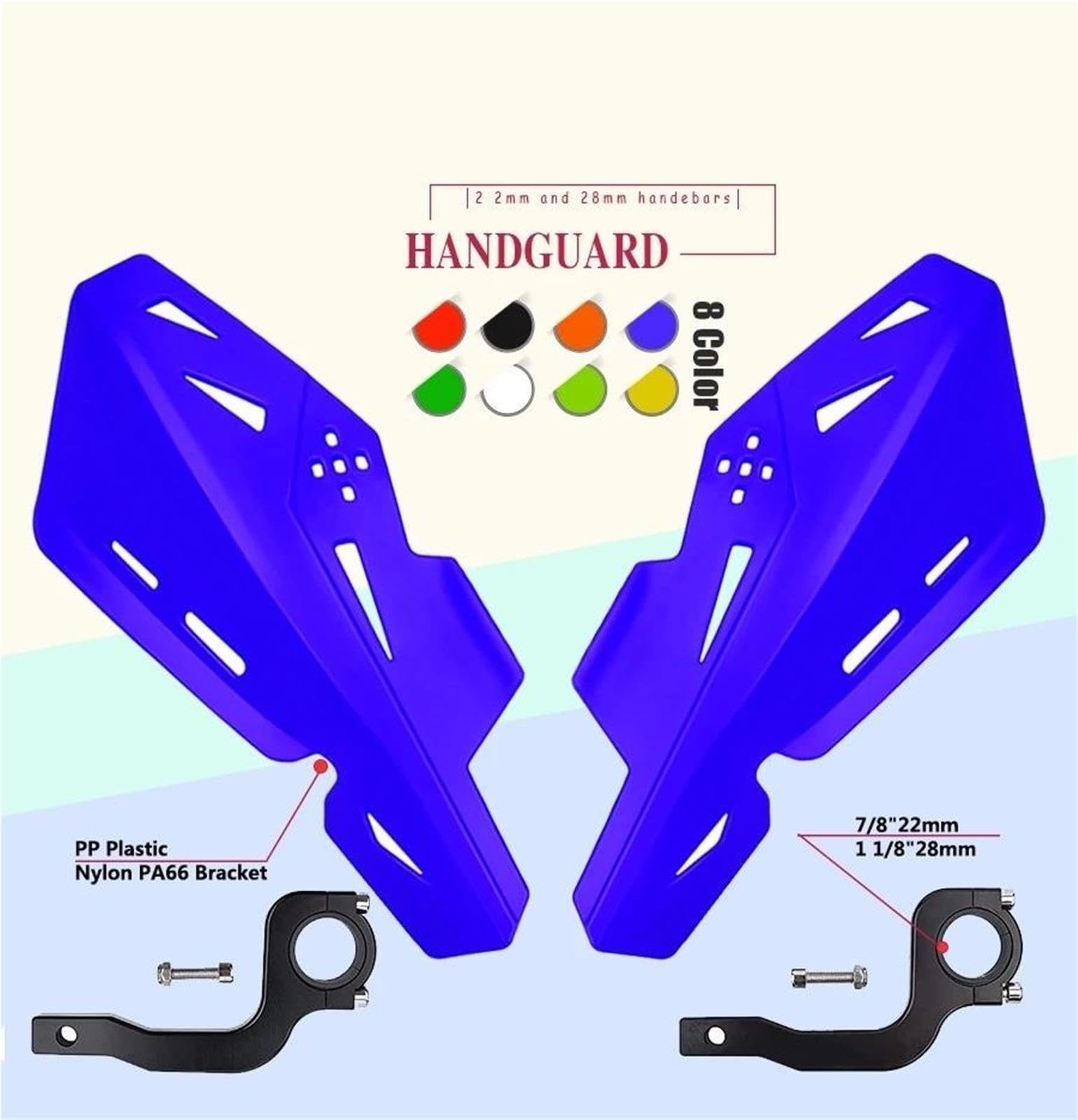 Protector de Manos Motocross Resistente al Viento Protector guardamanos para Manillar Motocicleta Dirt Bike(1 Pair Red)