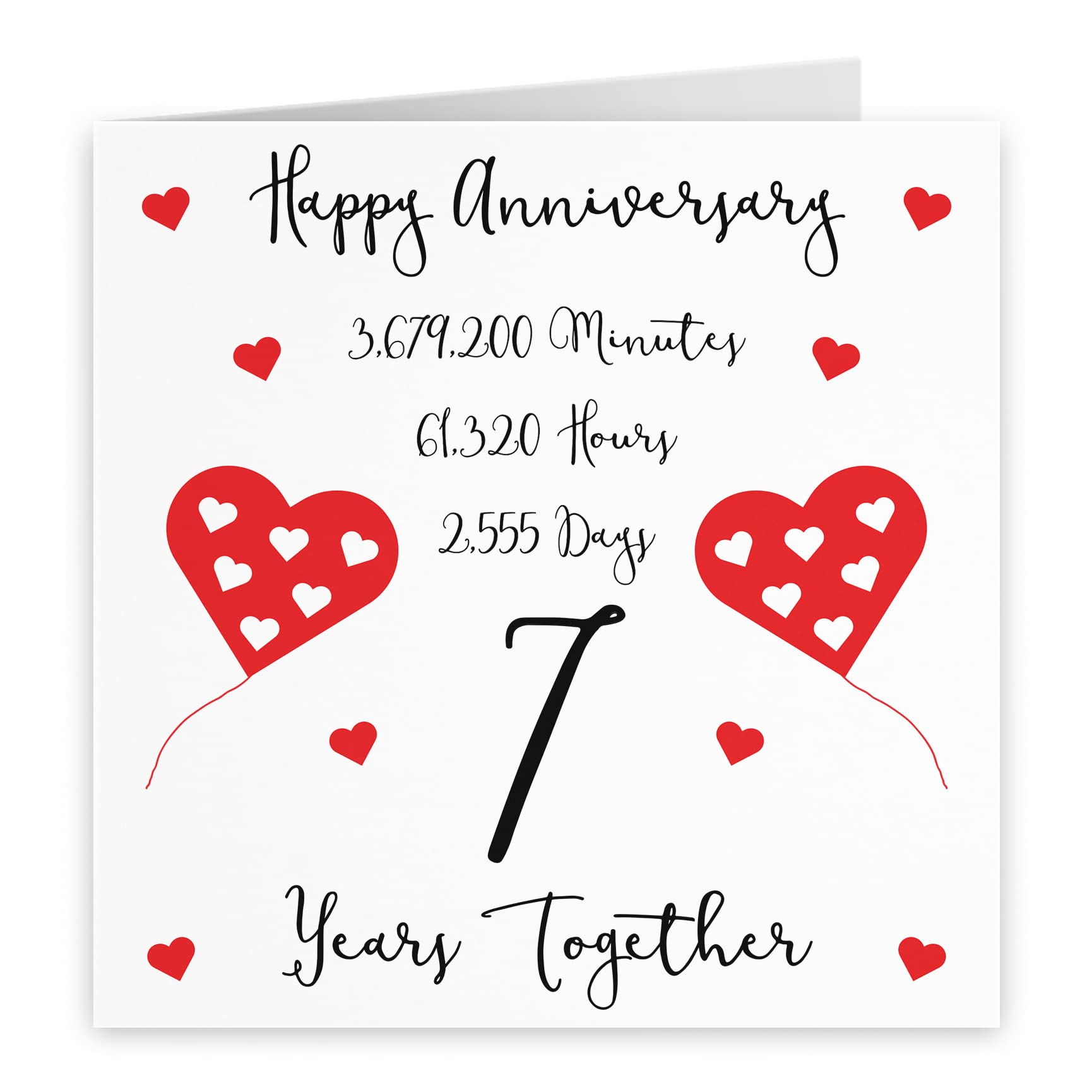Hunts England - 7th Wedding Anniversary Card - 7 Years Together - Happy Anniversary - Timeless Collection - Cute Fun Card - Image 2