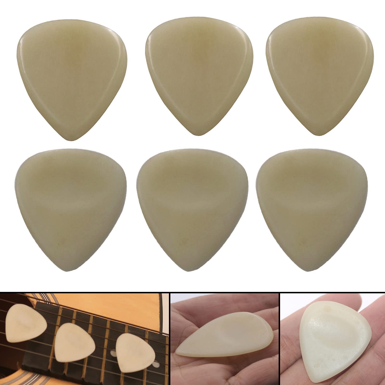 1 plettro per chitarra, 30 x 33 mm, in osso di bue, in tinta unita, per basso, chitarra elettrica, chitarra acustica, plettri per chitarra naturale