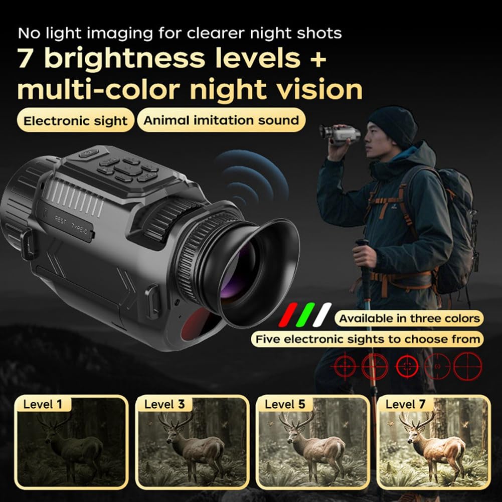 Monoculare Digitale A Infrarossi per Visione Notturna 4K, Immagine da 68 MP, Telescopio con Zoom Digitale 28X e WiFi per Ed Escursionismo