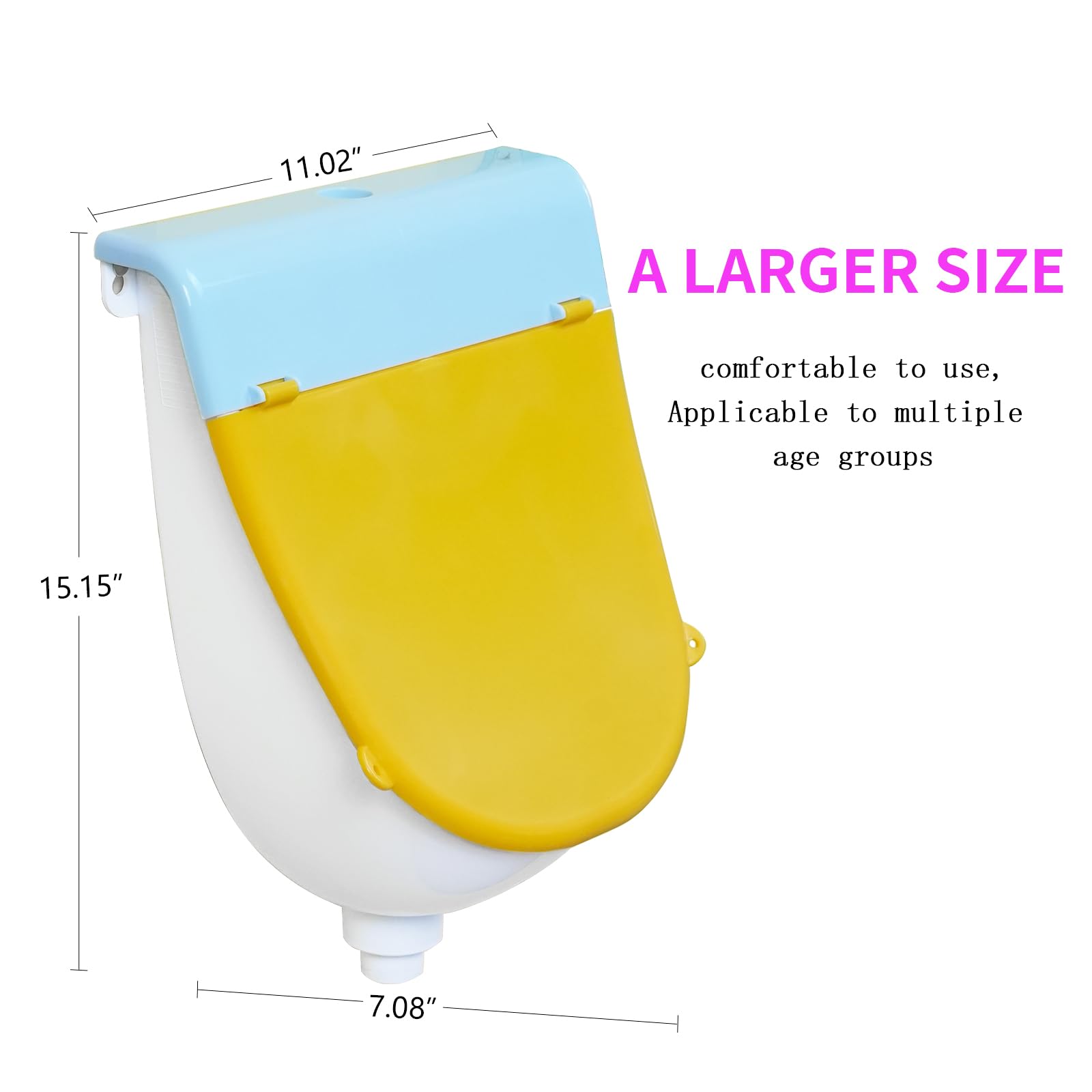 Orinal para niños pequeños montado en la pared con tapa, orinal para el baño, orinal de entrenamiento para niños, orinal sin agua para hombres, orinales de plástico, desviador de orina de orina de