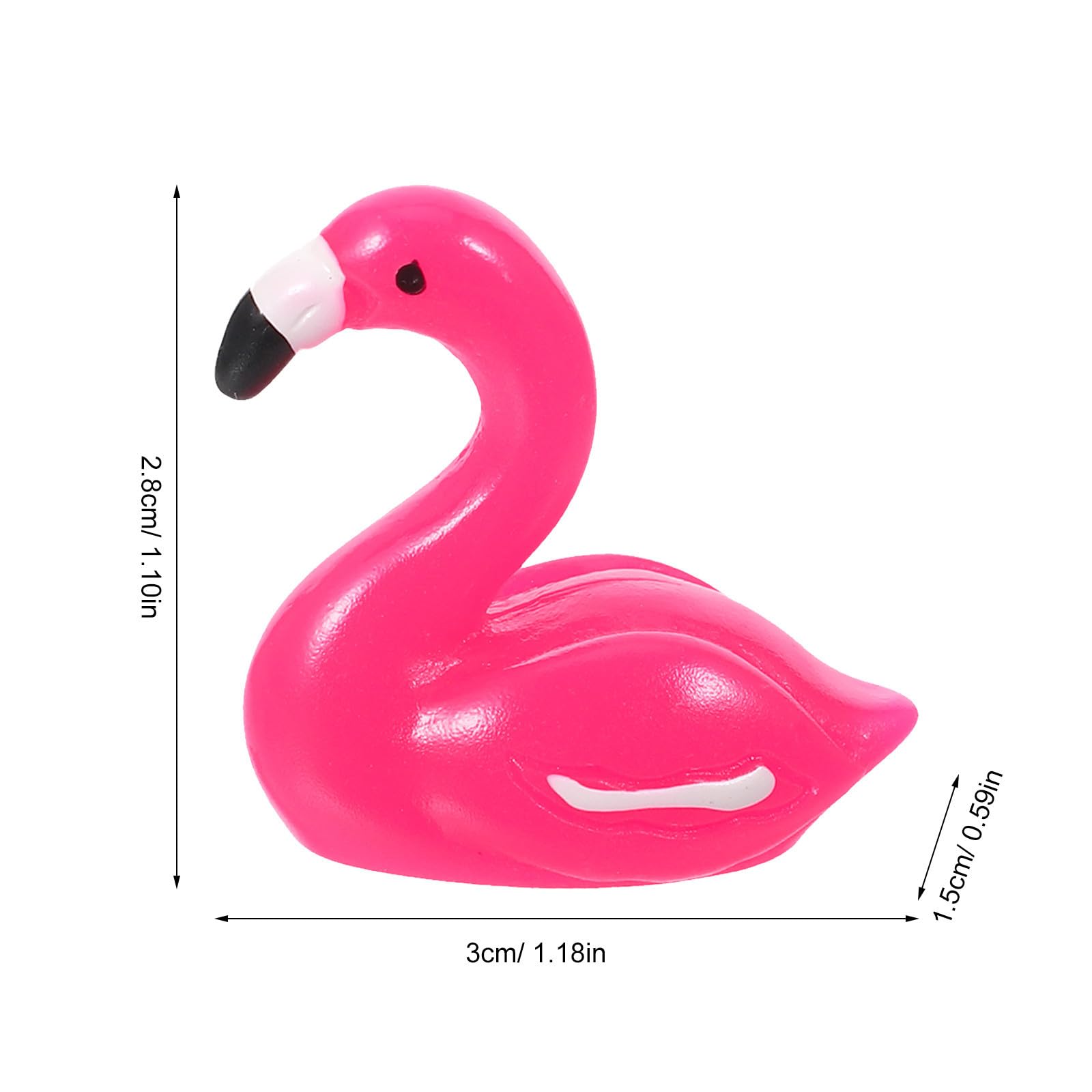 100 Piezas Figura de Flamenco Miniatura de Resina para Decoración Versátil y Toppers de Pasteles Adecuado para Escritorios y Estanterías
