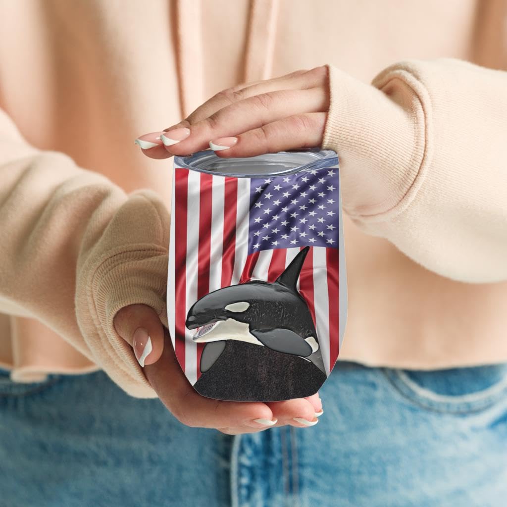 Amazon.com: Orca Killer Whale Patriotic Tumbler 12oz Stainless