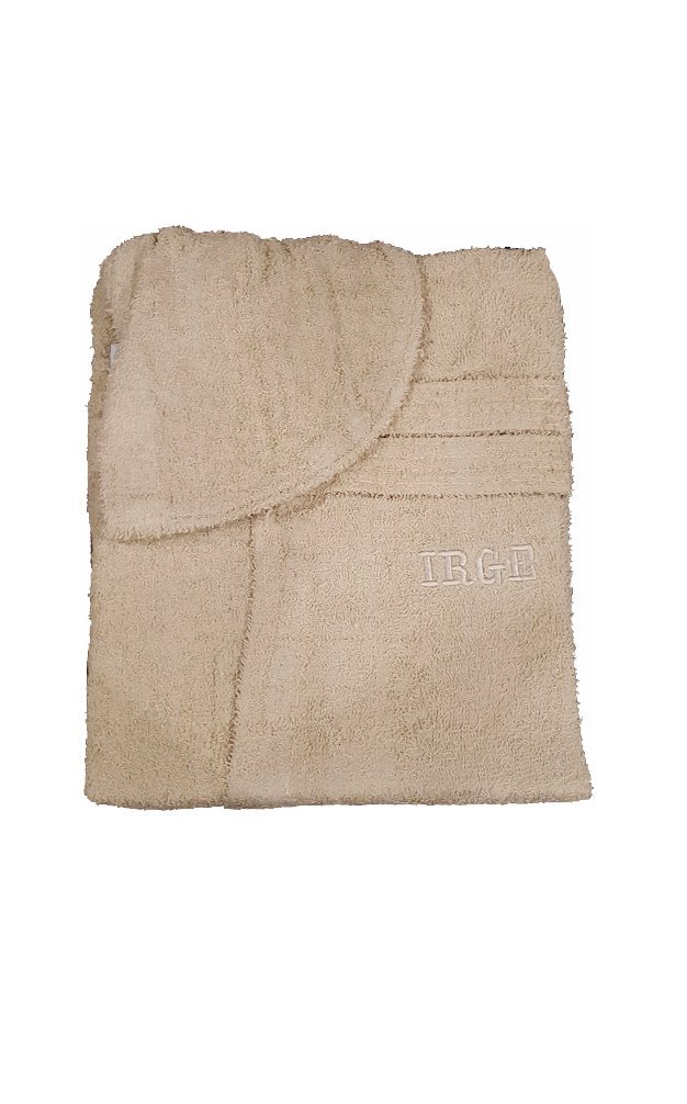 Irge Albornoz con capucha de rizo 100% algodón, color liso para hombre y mujer, unisex (Tortora)