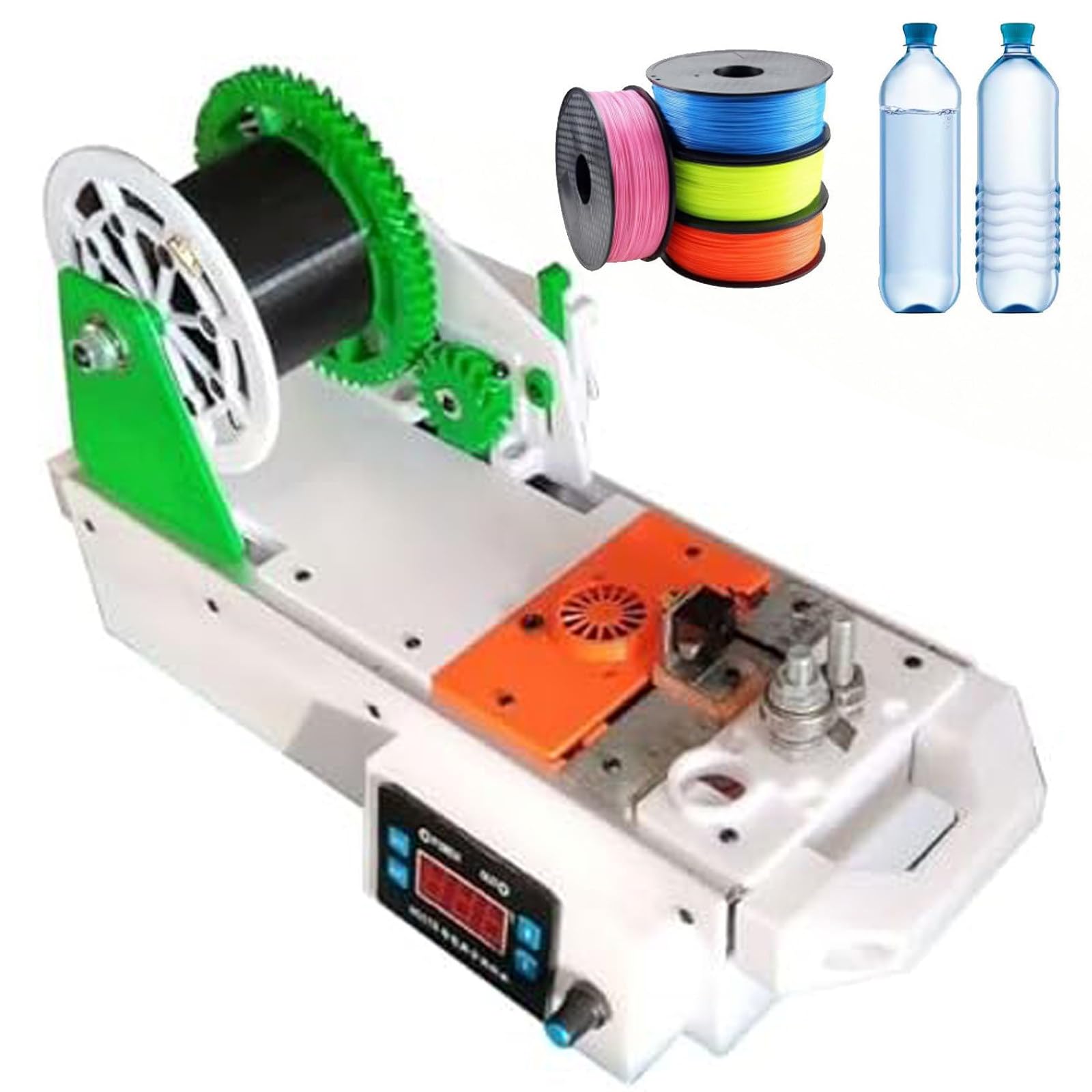 DDZJTPP 3D Printer Extruder Filament Maker Machine,Desktop Filament Maker Machine,Digital Temperature Control,Recycled PET Bottle Recycler for Families,DIY Makers,Small Studios C