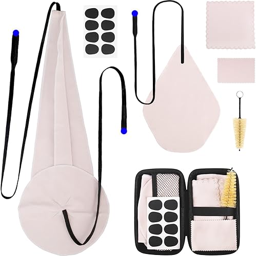 Kits de limpieza de saxofón con estuche para instrumentos de trompeta, flauta de saxo y clarinete, 8 cojines de boquilla de saxofón, cepillo de