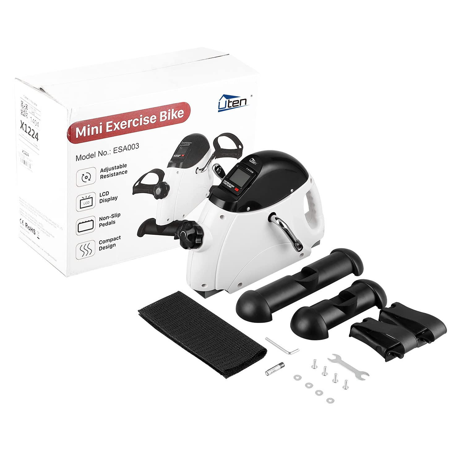 Uten Mini rower do treningu nóg, rower domowy z wyświetlaczem dla seniorów, prezent