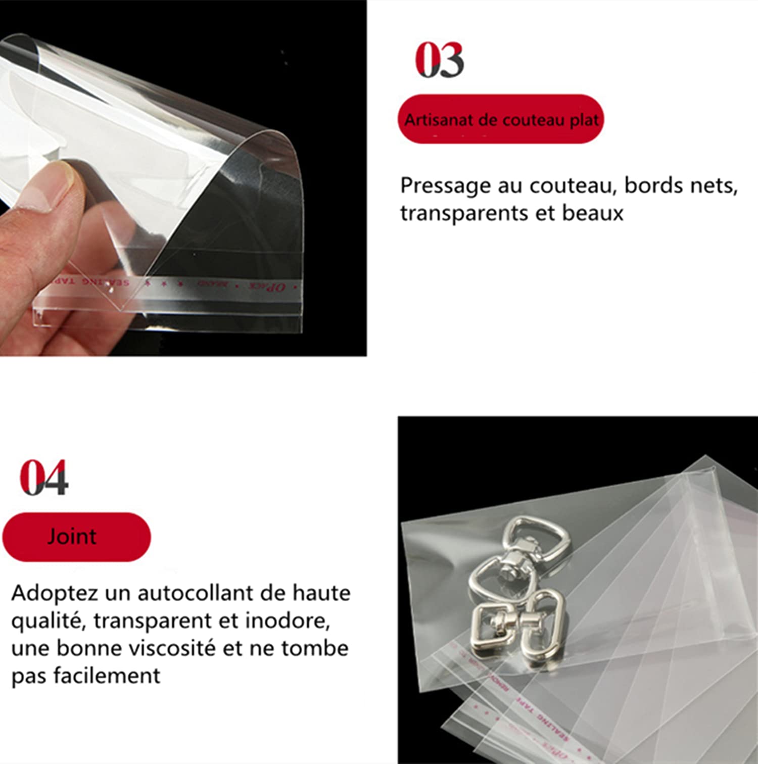 Zydiwo 200 Pièces Sacs De Cellophane Auto-adhésif Petit | FindTheDeal