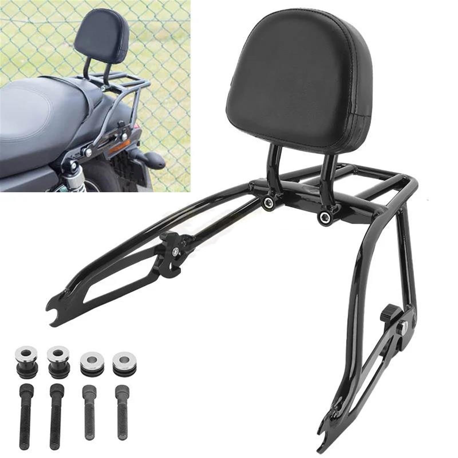 Schienale Sedile Schienale Passeggero Multiuso per Moto Sissy Bar con Portapacchi per Harley Street 500 750 XG500 XG750 dal 2015 in Poi Sissy Bar Staccabile