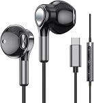 USB Casques C pour Samsung Galaxy S26 S25 S24 S23 S22 S21 S20 A56 A36 A17 A16 Fils USB C Ecouteurs avec microphone dans l'oreille USB Type C Earphones pour iPhone 17 16 15 Pro Max Plus iPad Air Mini Pixel 10