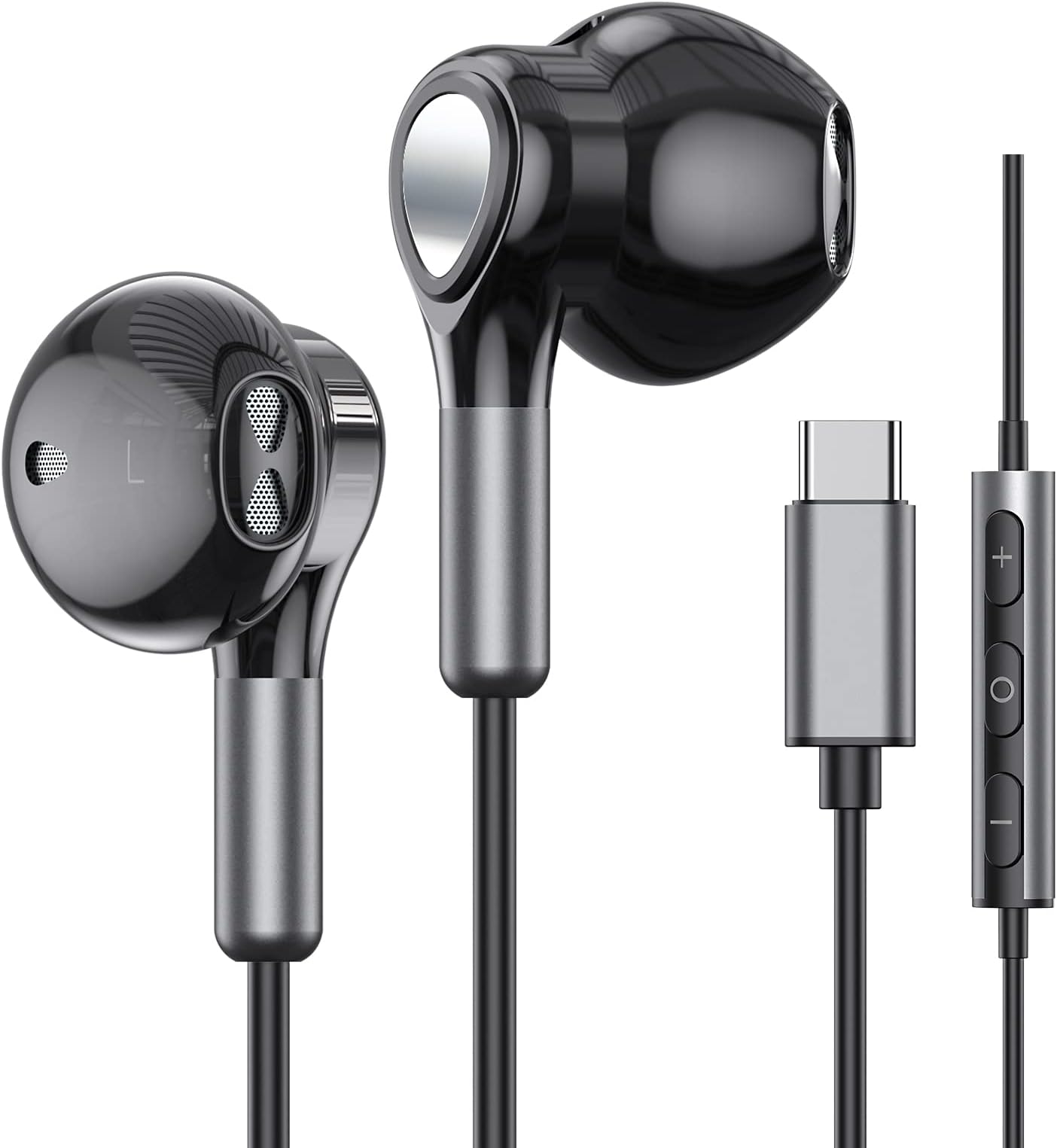 USB C Headphones for Samsung Galaxy S26 Ultra S25 FE S23 iPhone 17 Air USB C Earphones Wired Earbuds USBC Headphones with Mic Type C Earphones for iPhone 16 15 Pro Max Plus Samsung S24 A56 A17 iPad 10