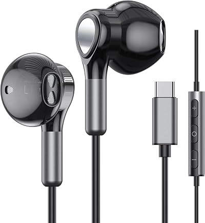 USB C Headphones for Samsung Galaxy S26 S25 S24 S23 S22 S21 S20 A56 A36 A17 A16 Wired USB C Earbuds with Microphone in-Ear USB Type C Earphones for iPhone 17 16 15 Pro Max Plus iPad Air Mini Pixel 10
