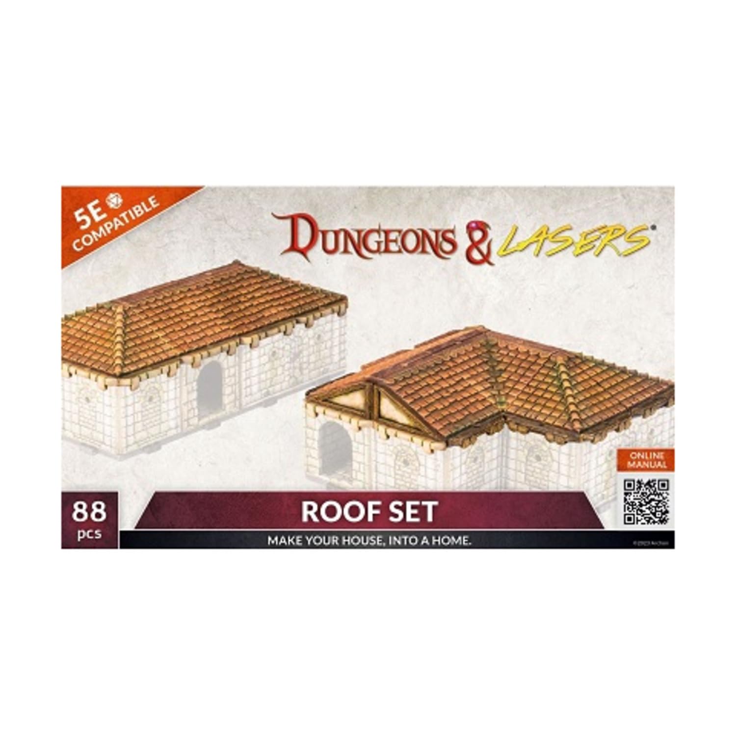 Archon StudioDungeons & Lasers: Roof Set Miniature Terrain – Unpainted Compatible with DND and Other Tabletop RPG Games