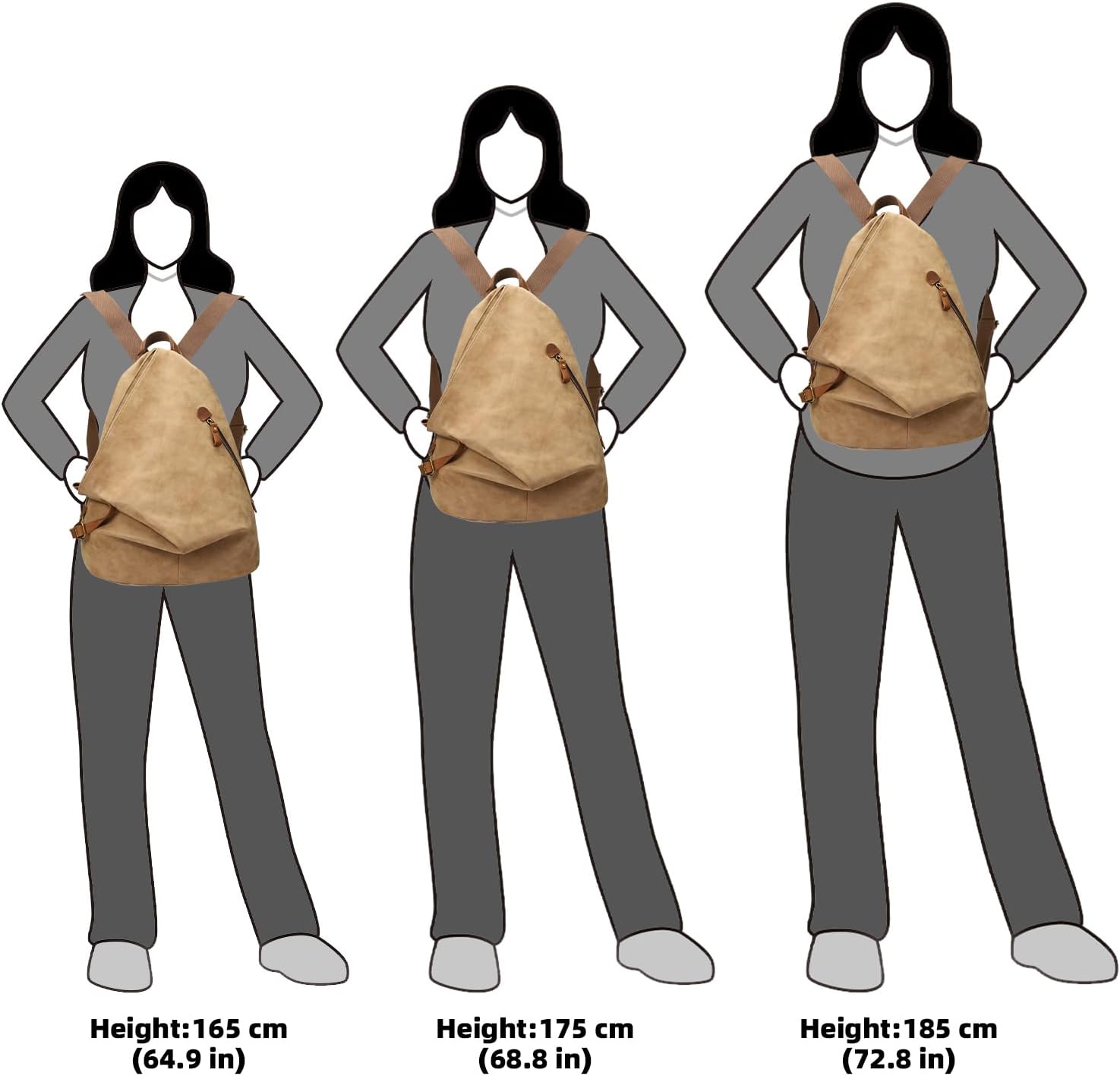 KL928 PU Leather Vintage Backpack – Large Casual Daypack Outdoor Travel Rucksack Hiking Backpacks for Men Women - Image 5