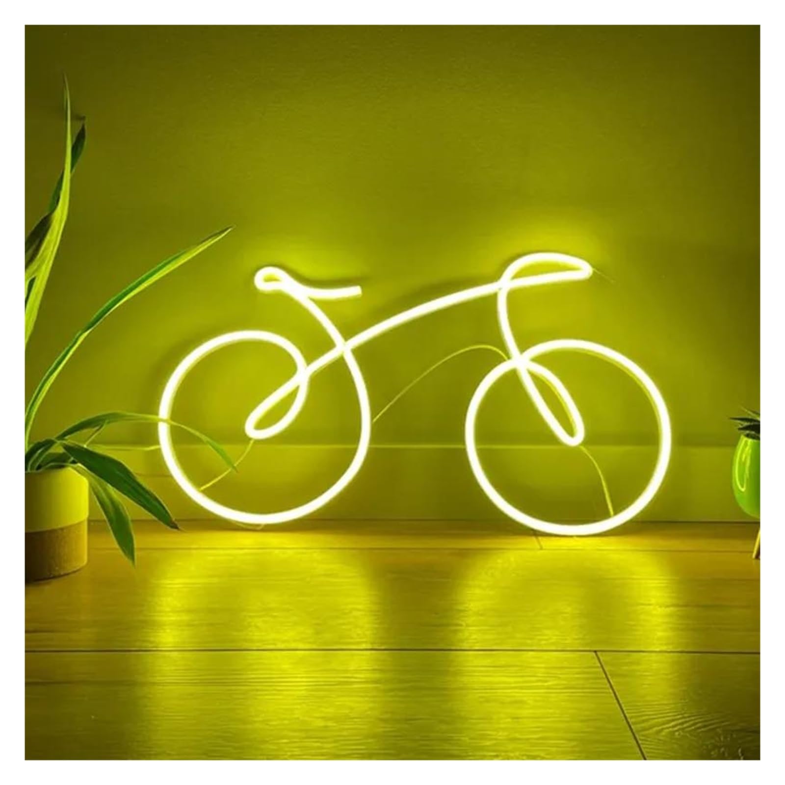 LEMST Signs Lamp Bike Bicycle Neon Sign, Bicycle Wall Decor, Bike Art, Bicycle Art, Bicycle Neon Wall Decor 40x24cm(Yellow)