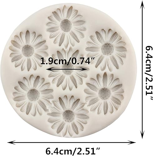 Miniatura 2 de Moldes de silicona de flores de margarita, molde de fondant de flor de crisantemo para decoración de tartas, decoración de cupcakes, caramelo y goma