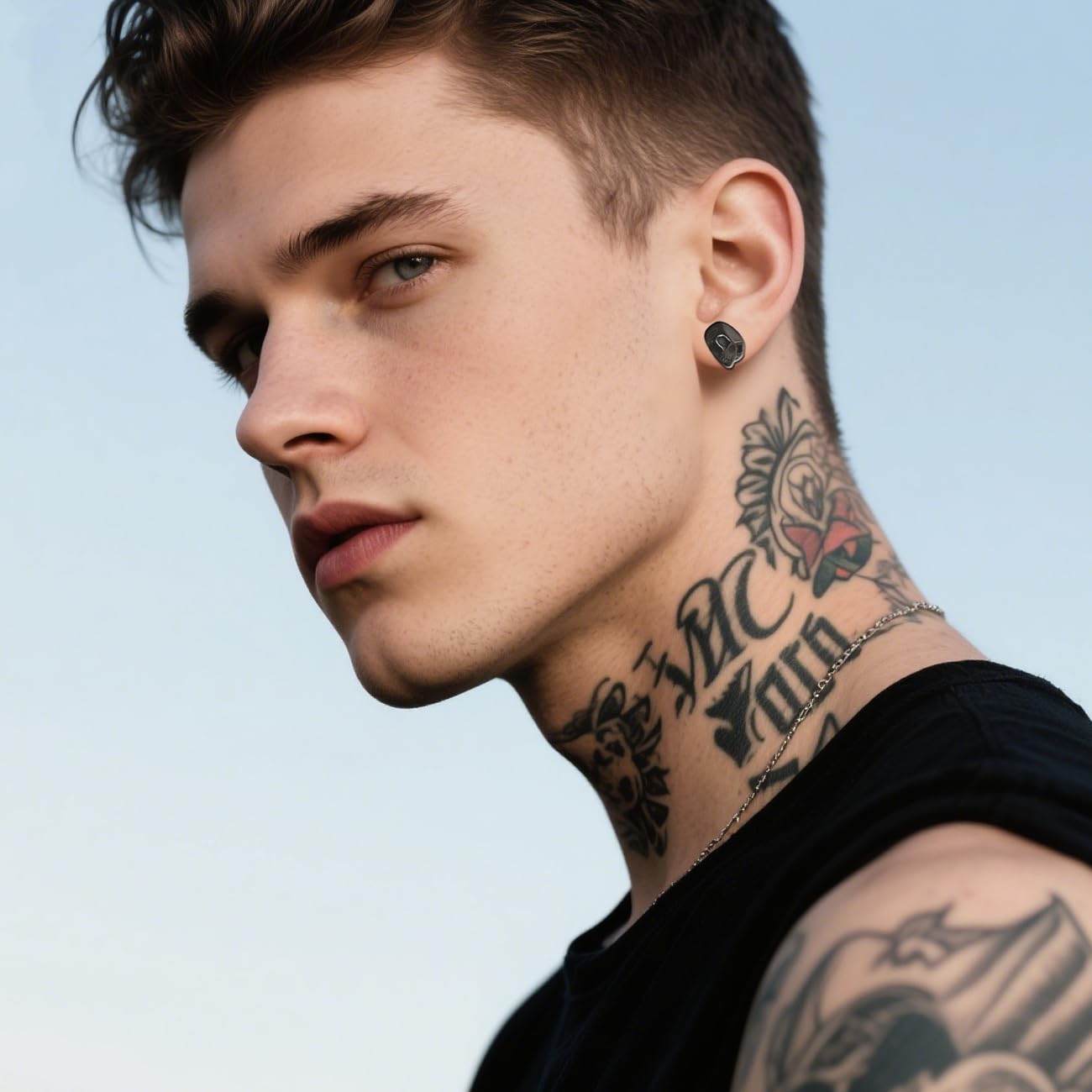 2 pary kolczyków na sztyfcie w stylu gotyckim czaszki, ze stali nierdzewnej, w kształcie trupiej czaszki, hip hop, punk, rock, dla