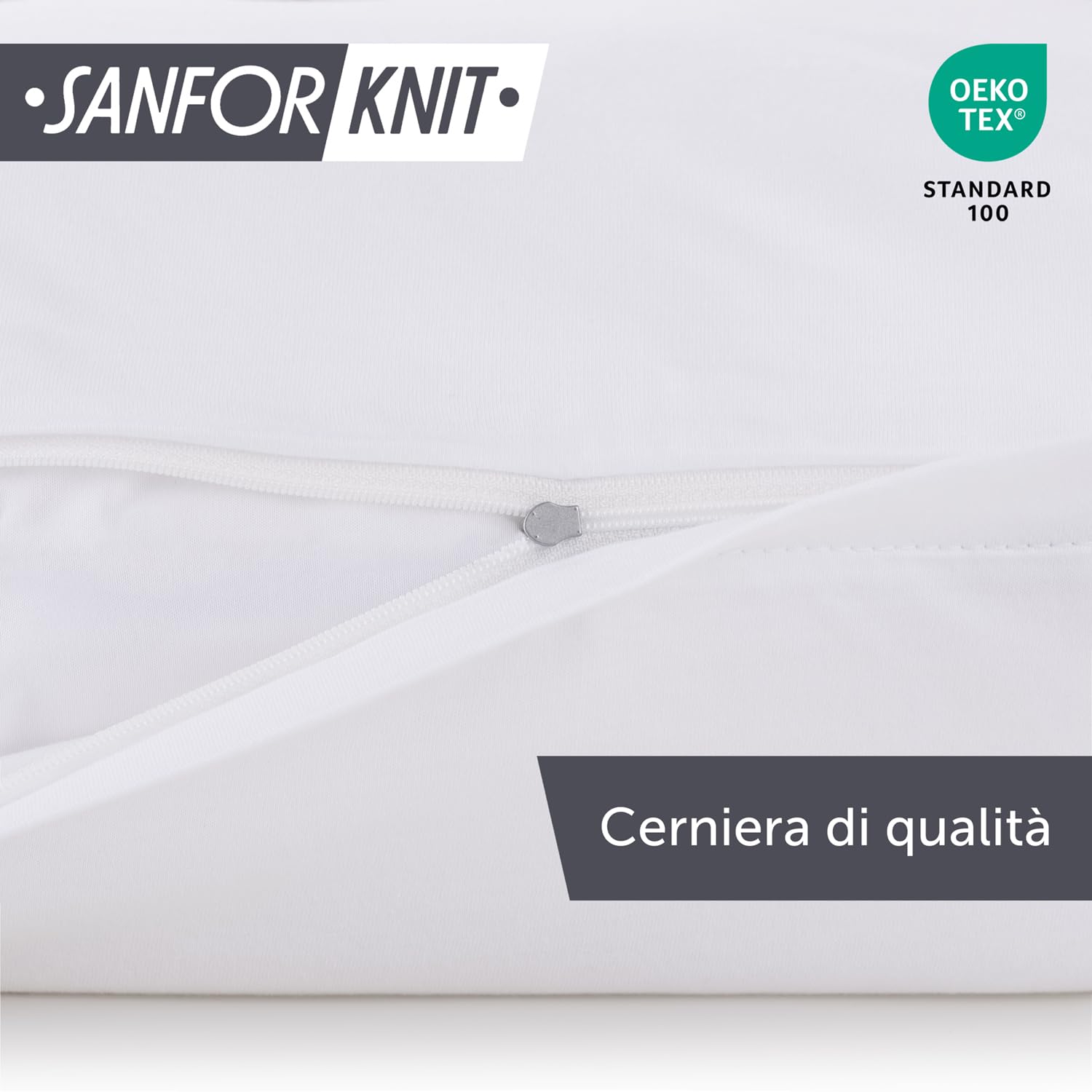Blumtal Federe Cuscini Letto Matrimoniale Cotone - Federe Cuscini Divano 40 x 40-100% Cotone, Set di 2 Federe in Jersey con Cerniera, Federa certificate Oeko-Tex, Cuscini per Divano - Bianco