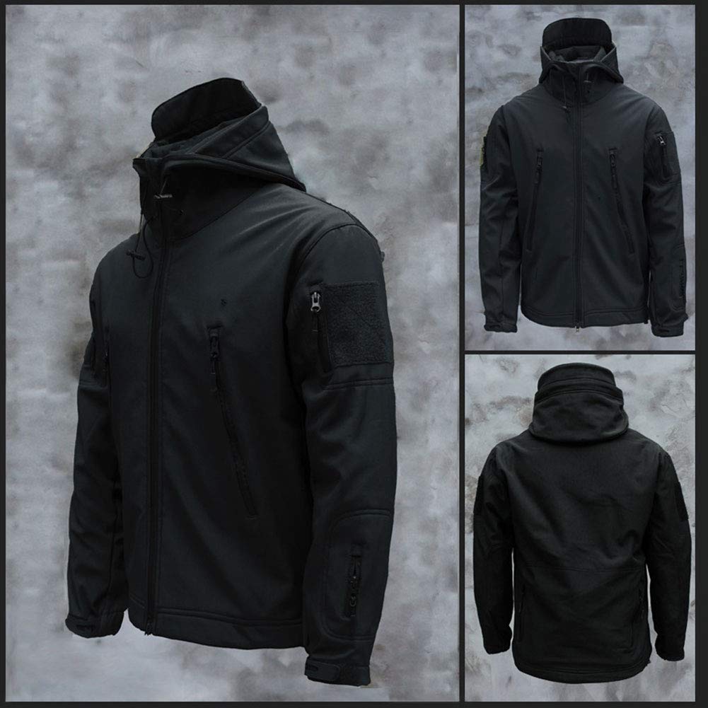 MakingDa Chaqueta impermeable para hombre, con capucha, con forro polar Softshell, chaqueta de camuflaje, para trabajo, pesca, caza y escalada