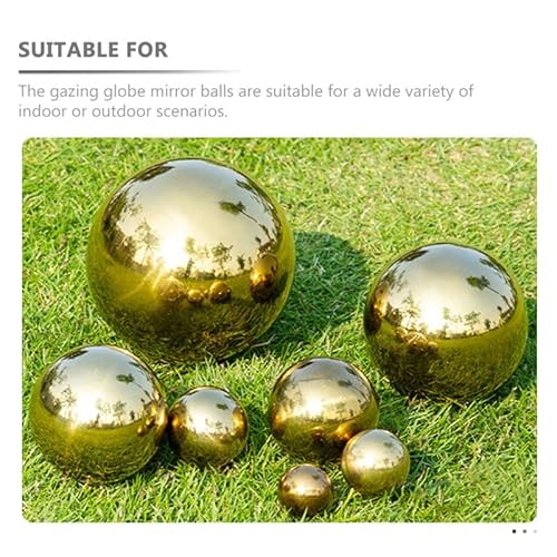 Cabilock Edelstahl Gartenkugel 15cm, Spiegelpoliert Reflektierende Gazing Ball, Goldene Dekokugel FüR AußEnbereich, Rostfrei Und Langlebig, Ideal FüR Garten Dekoration