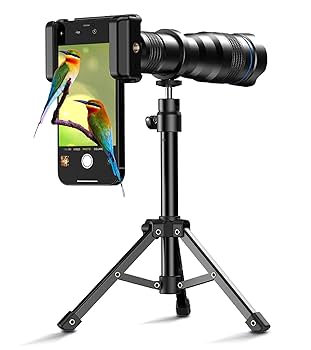 一眼レフカメラ　望遠レンズ、三脚付き Amazon | Apexelスマホ望遠レンズ 36倍 望遠鏡 多機種対応する