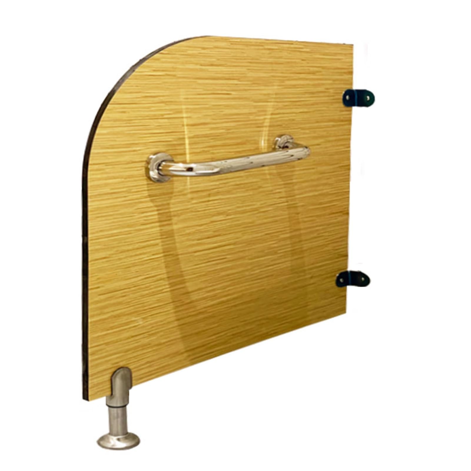 SXDMOUBK Commercial Bathroom Partition, Children Urinal Divider, Wooden with Stainless Steel Handrail, 60cm/23.6in High, 80cm/31.5in, Wood Grain, Easy to Clean, for School Shopping Mall Public Places