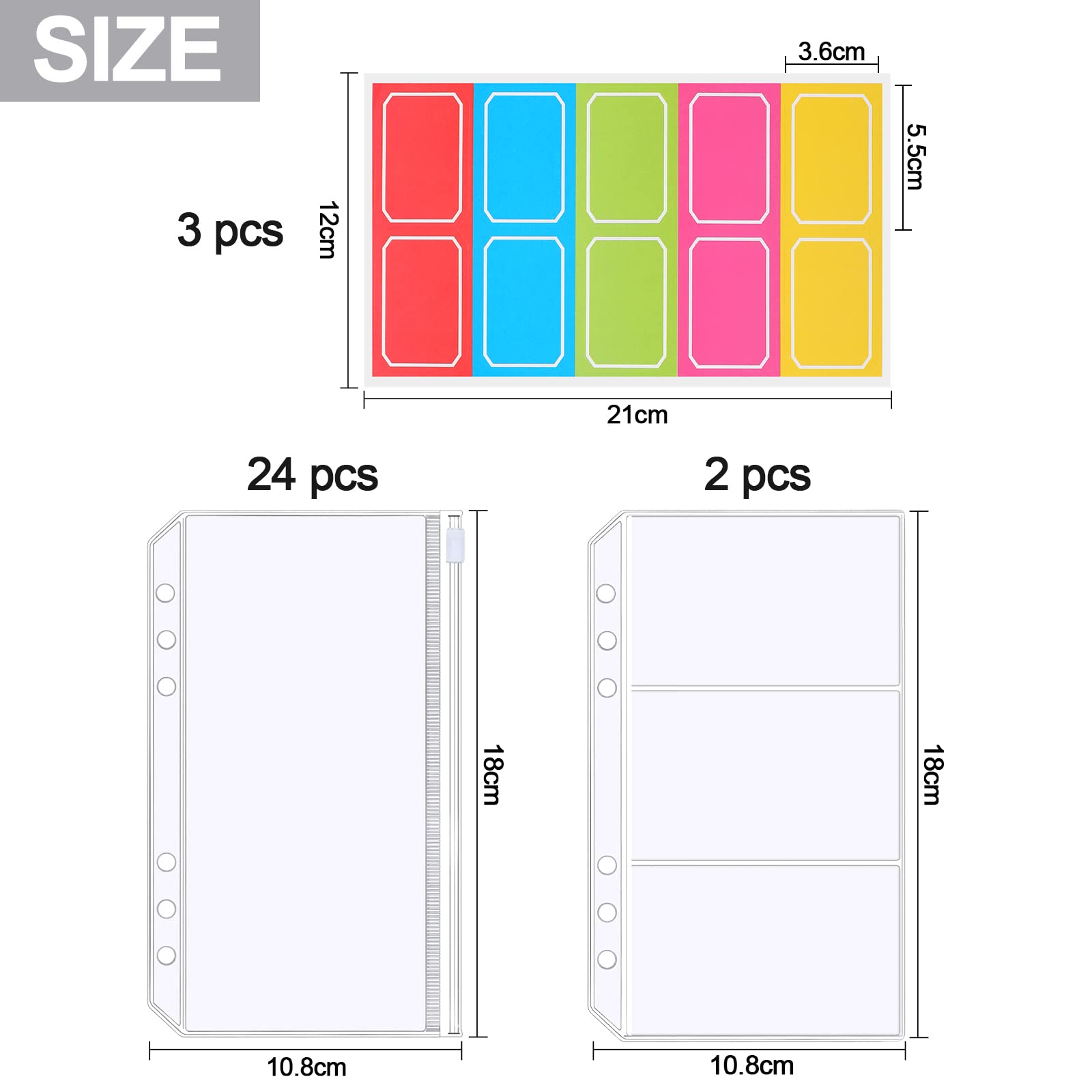 18 Tascine Portadocumenti A6 - Per Raccoglitori 6 Fori, PVC Trasparente Impermeabile, Con E Senza Griglia - Foto 7