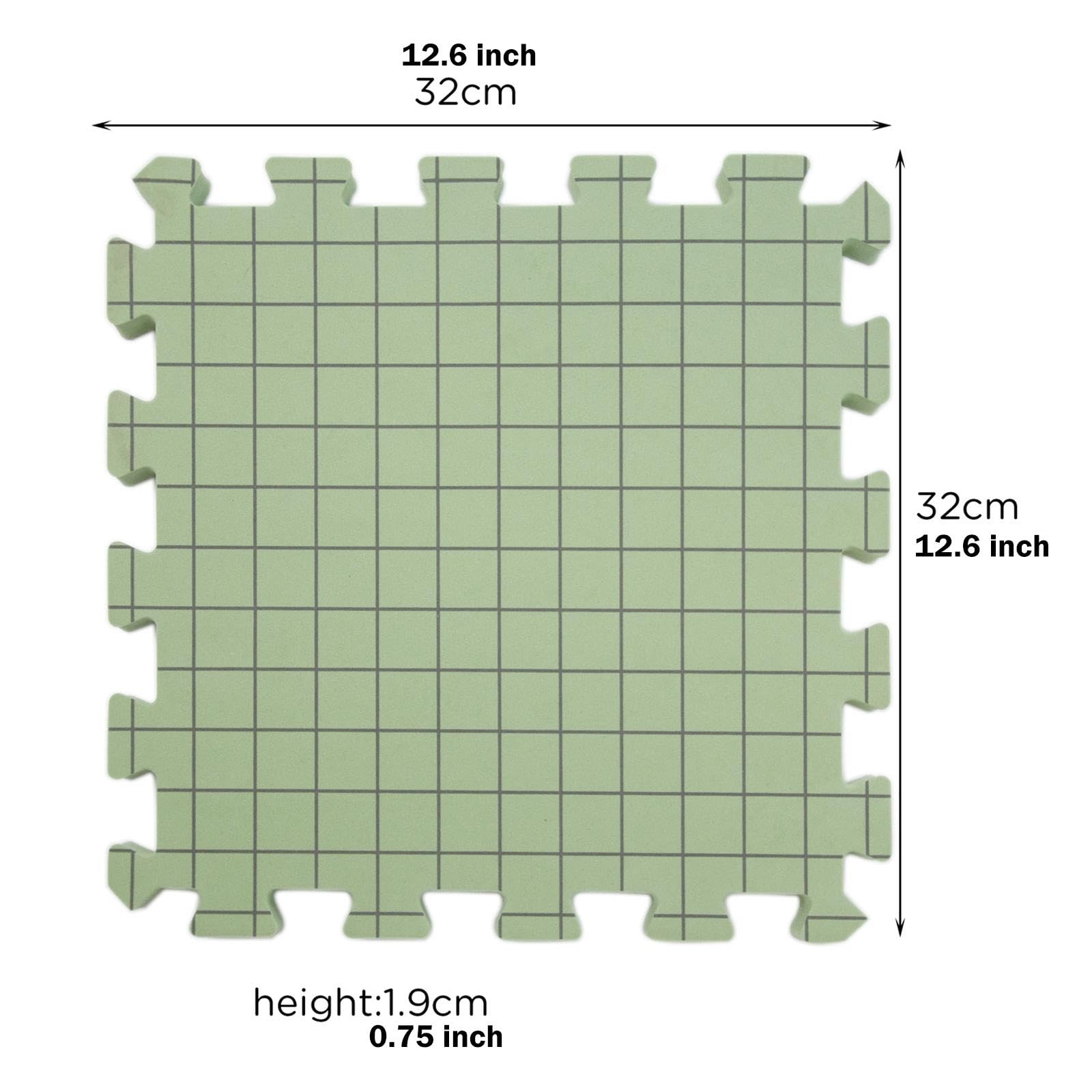 9 Pezzi Blocchi Bloccatura Maglia Tappeto Lavoro Uncinetto Kit Multiuso con Griglia Accessori Schiuma Adatto per Ricamo Fai da Te Progetto Creativo, Verde