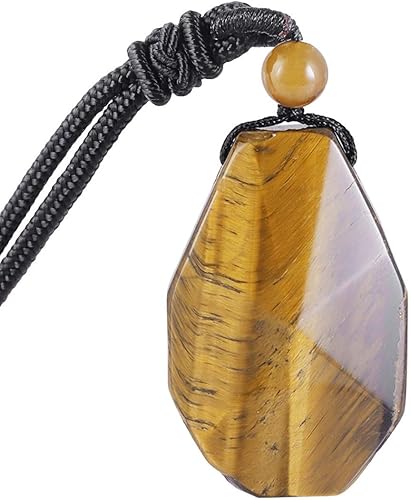 Miniatura 2 de TUMBEELLUWA Collar con colgante de cristal curativo con 6 facetas para hombre y mujer, piedra de cristal natural curativa con cadena ajustable