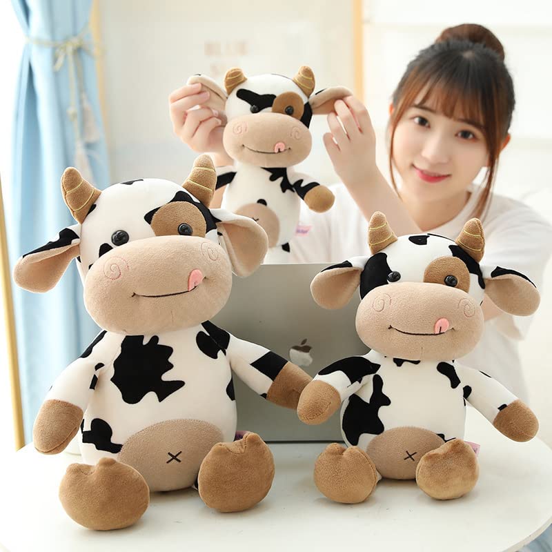 Simpatico Bestiame Peluche Giocattolo Cartone Animato Mucca Peluche Cuscino Animali Di Peluche Bovini Bambola Morbida Per I Bambini Regalo Di Compleanno 65 cm Bianco