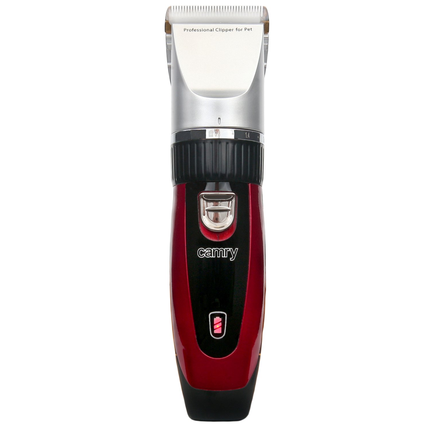Camry CR 2821 Cortapelos para Mascotas, Perros, Gatos, Profesional, cabezal titanio, cuhillas cerámicas, inalámbrica 2 x bateria recargable, bajo Ruido y Vibración, 4 Peines para Pelo Rizado, Ondulado, Largo de Animales, 35W
