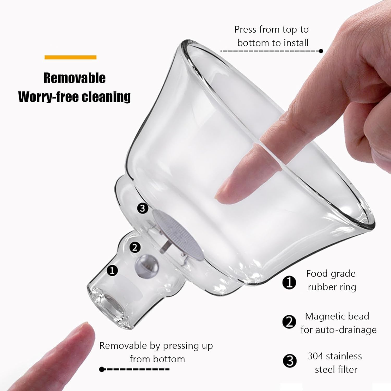 Juego de tetera magnética de cristal con infusor – Juego de té semiautomático de Kung Fu – Capacidad de 400 ml – Oro