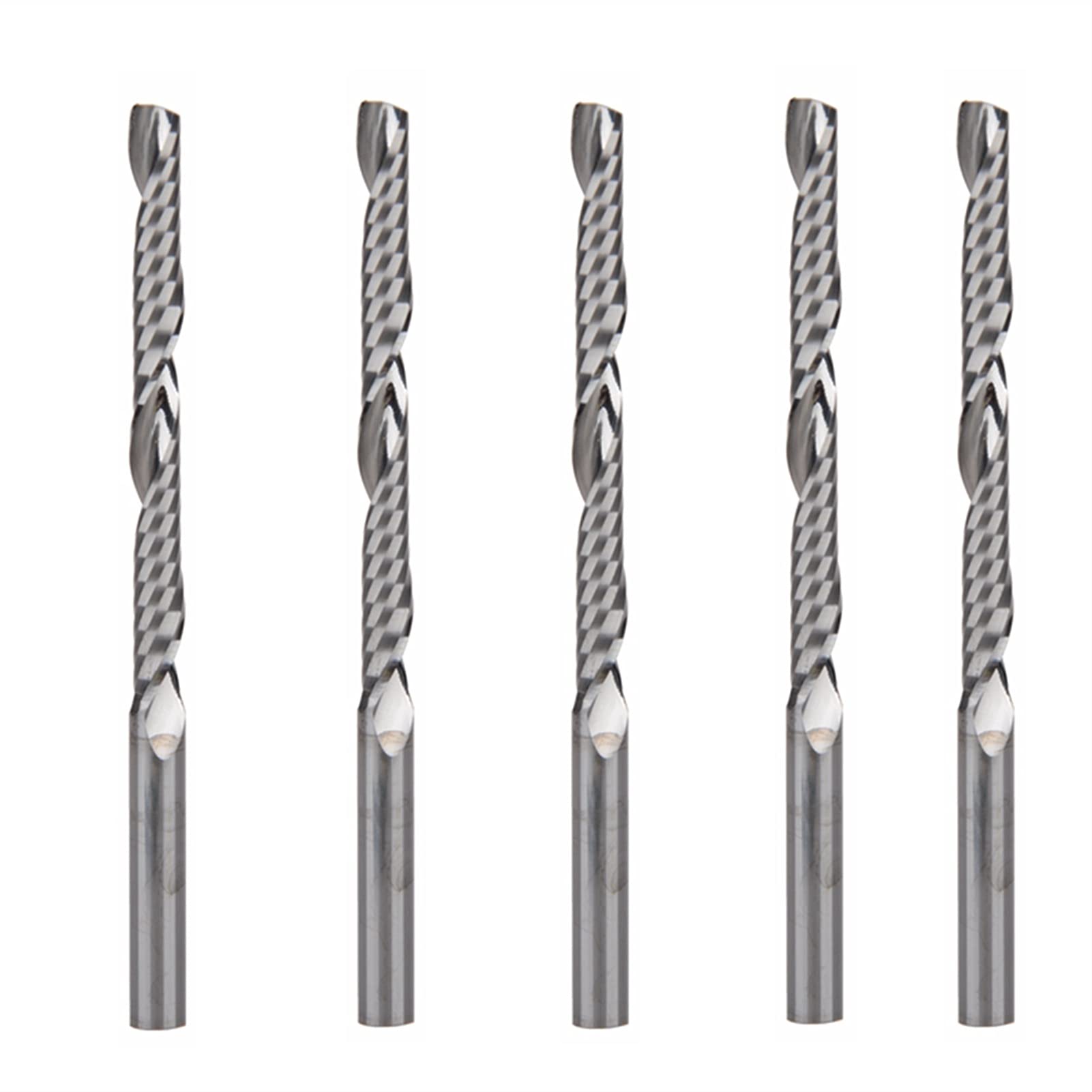 BERWENNY 5pcs CNC Milling Cutter Bit Single-Flute Router 4mm/42mm Carbide End Mill Milling Tools
