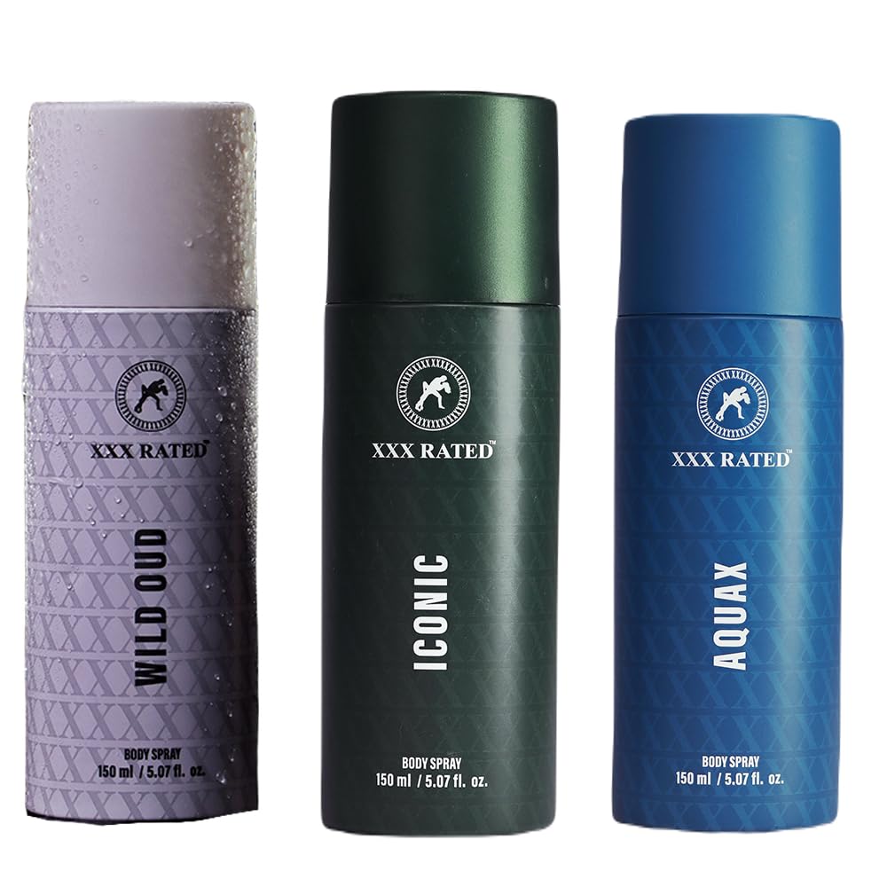 Wild Oud, Iconic & Aquax Body Spray Combo | Exotic, Classic & Refreshing Scents | 150 ml Each-picture-56